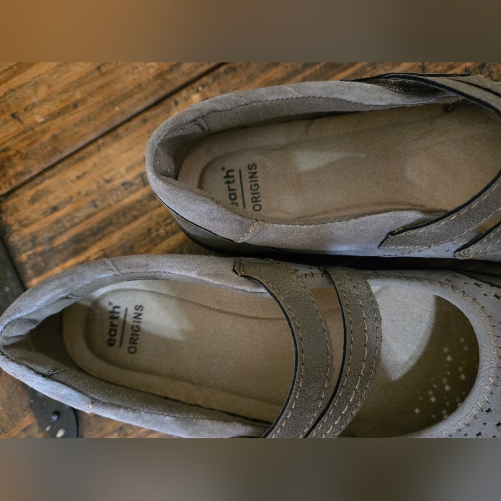 Women's Dark Beige Mary Jane Shoes - Picture 3 of 12